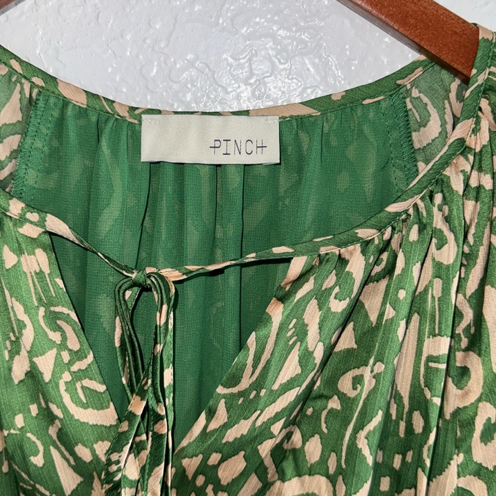 Pinch Green Patterned Satin Mini Dress - Picture 10 of 11
